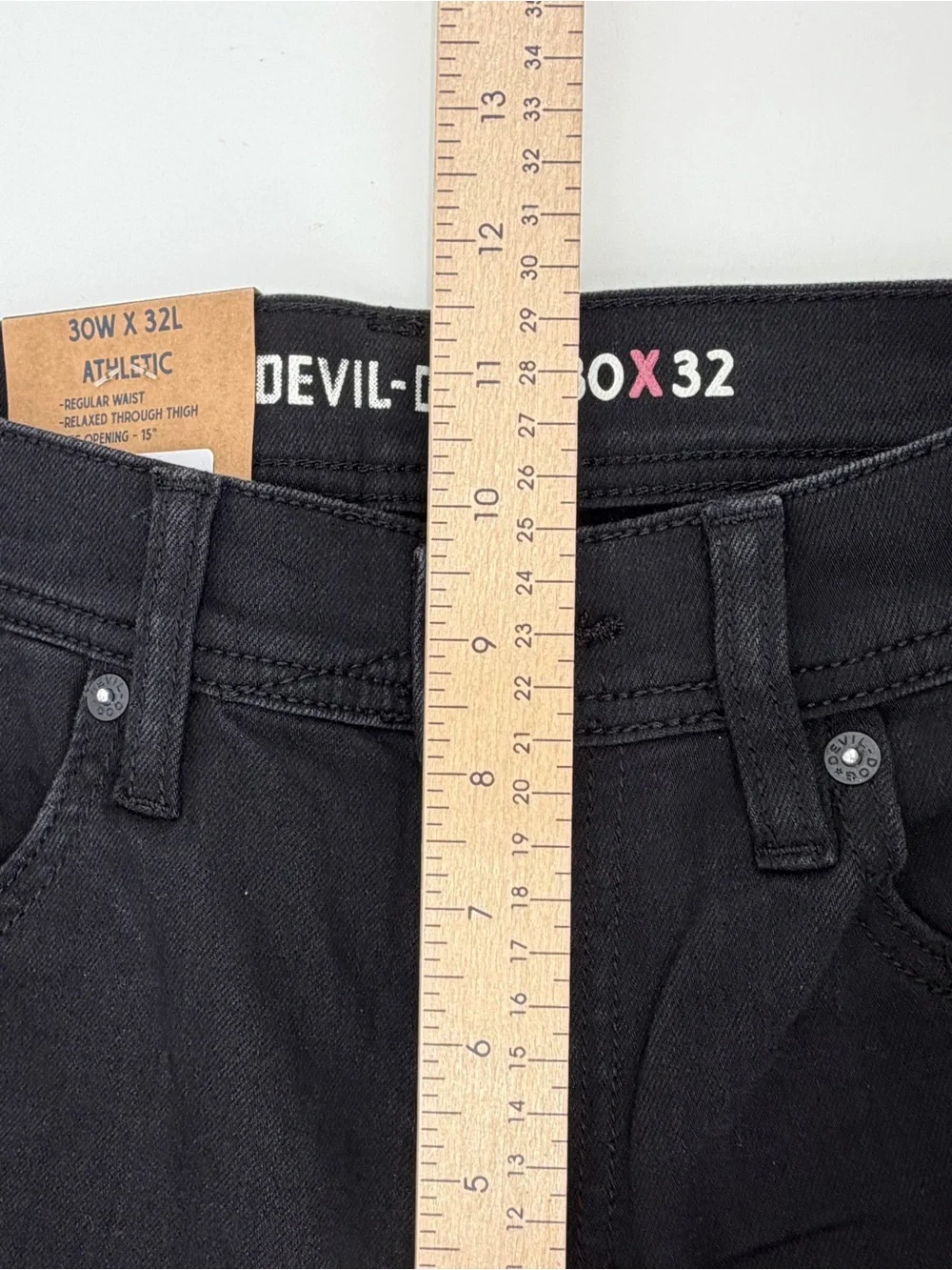 NEW DEVIL-DOG Dungarees Men Black Stretch Jeans 30x32 DD5093
